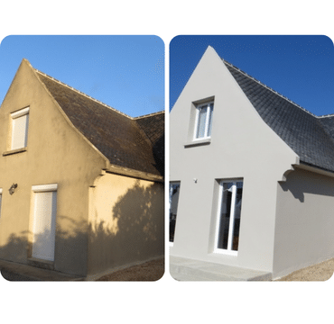Façade de maison avant et après rénovation, du devis à la réception