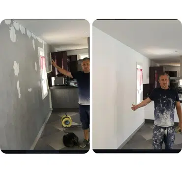 Peinture intérieure d'un mur de cuisine