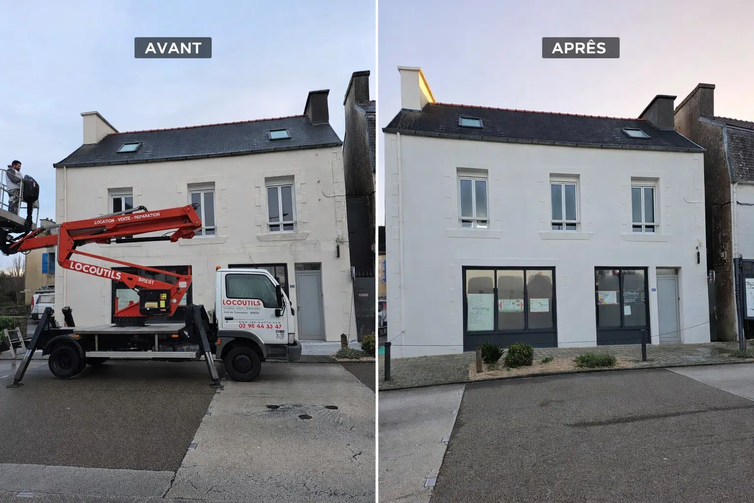 Ravalement façade avant après