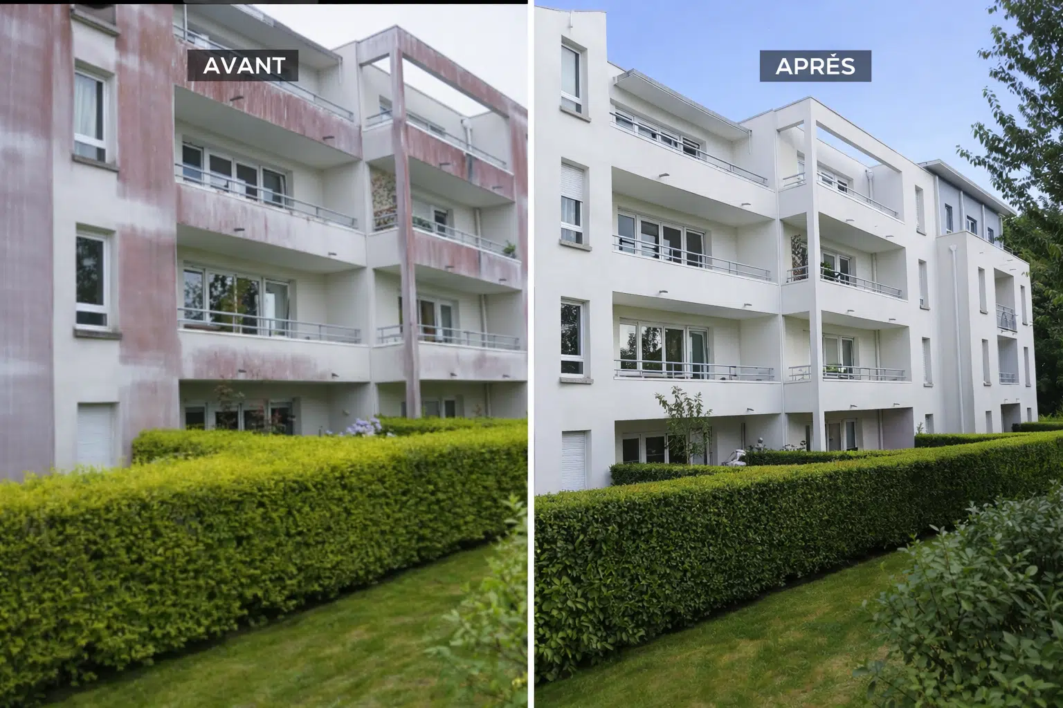 Nettoyage façade avant après