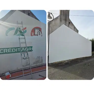 Ravalement de façade d'une agence Crédit Agricole