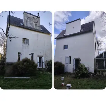 Ravalement rénovation d'une maison avec véranda