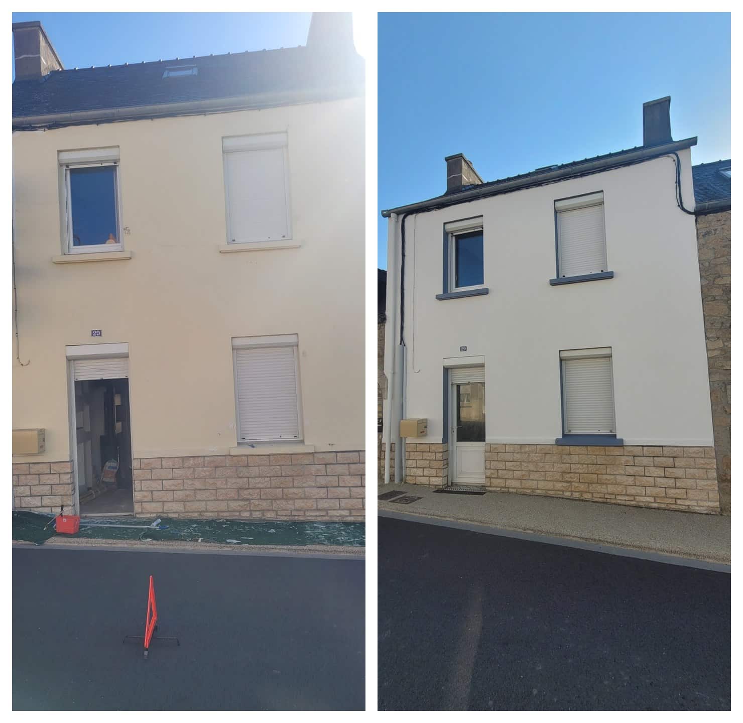 Ravalement de facade a Plouescat – avant / apres